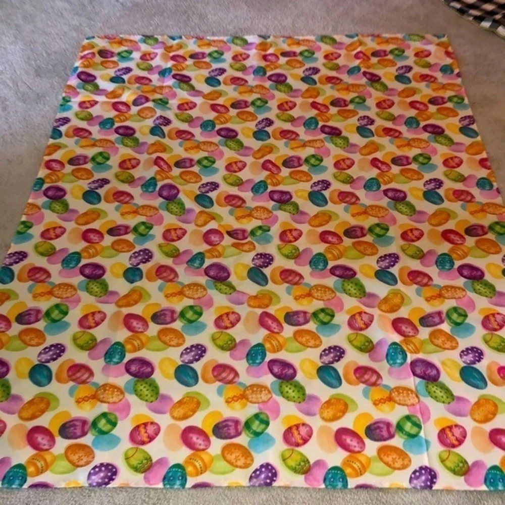 Easter Egg Print Eggs Fabric Tablecloth Multi color‎ 67x50”